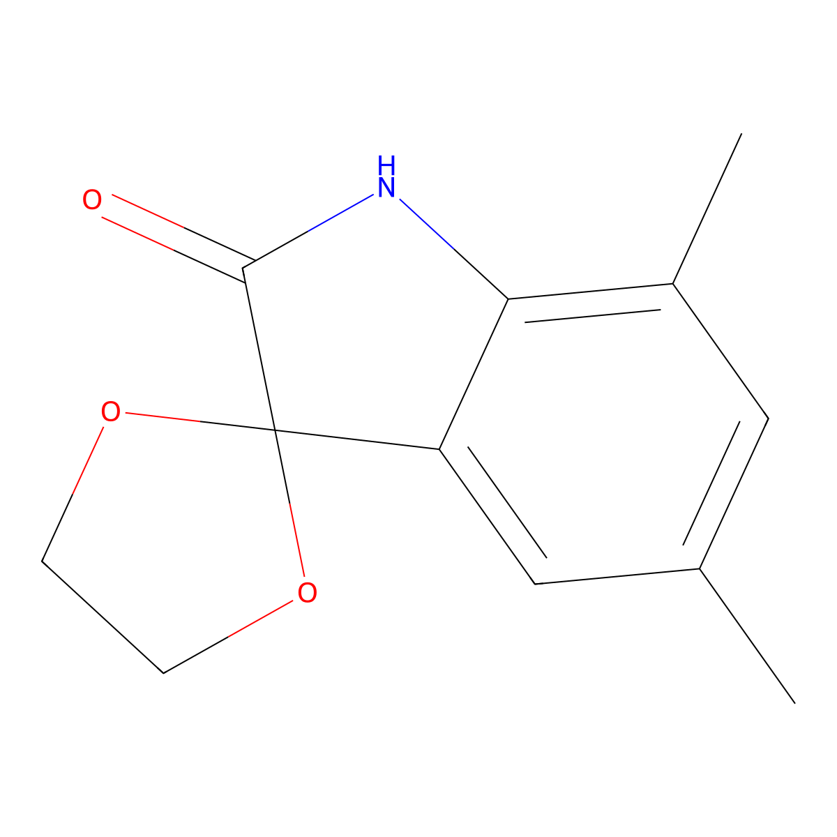 5',7'-dimethylspiro[1,3-dioxolane-2,3'-indol]-2'(1'H)-one molecular structure, CAS 663946-78-9