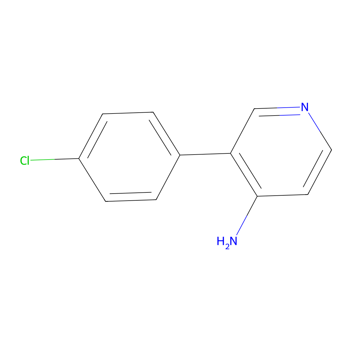 3-(4-Chlorophenyl)pyridin-4-amine molecular structure, CAS 66395-46-8