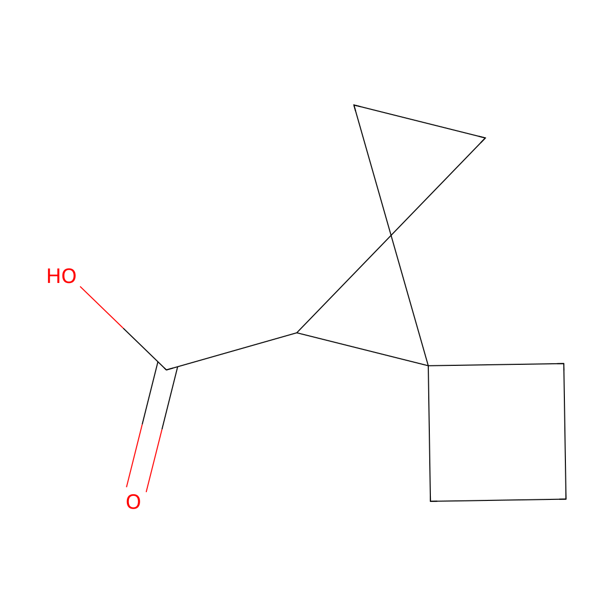 Dispiro[2.0.3~4~.1~3~]octane-8-carboxylic acid molecular structure, CAS 66395-59-3