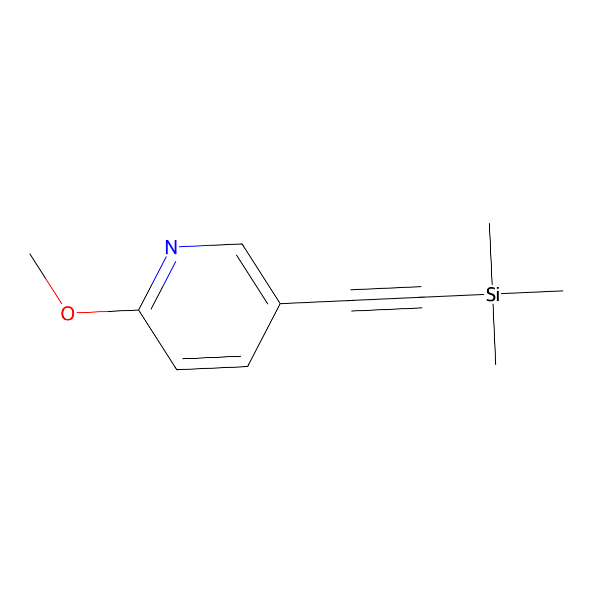 2-Methoxy-5-[(trimethylsilyl)ethynyl]pyridine molecular structure, CAS 663955-58-6