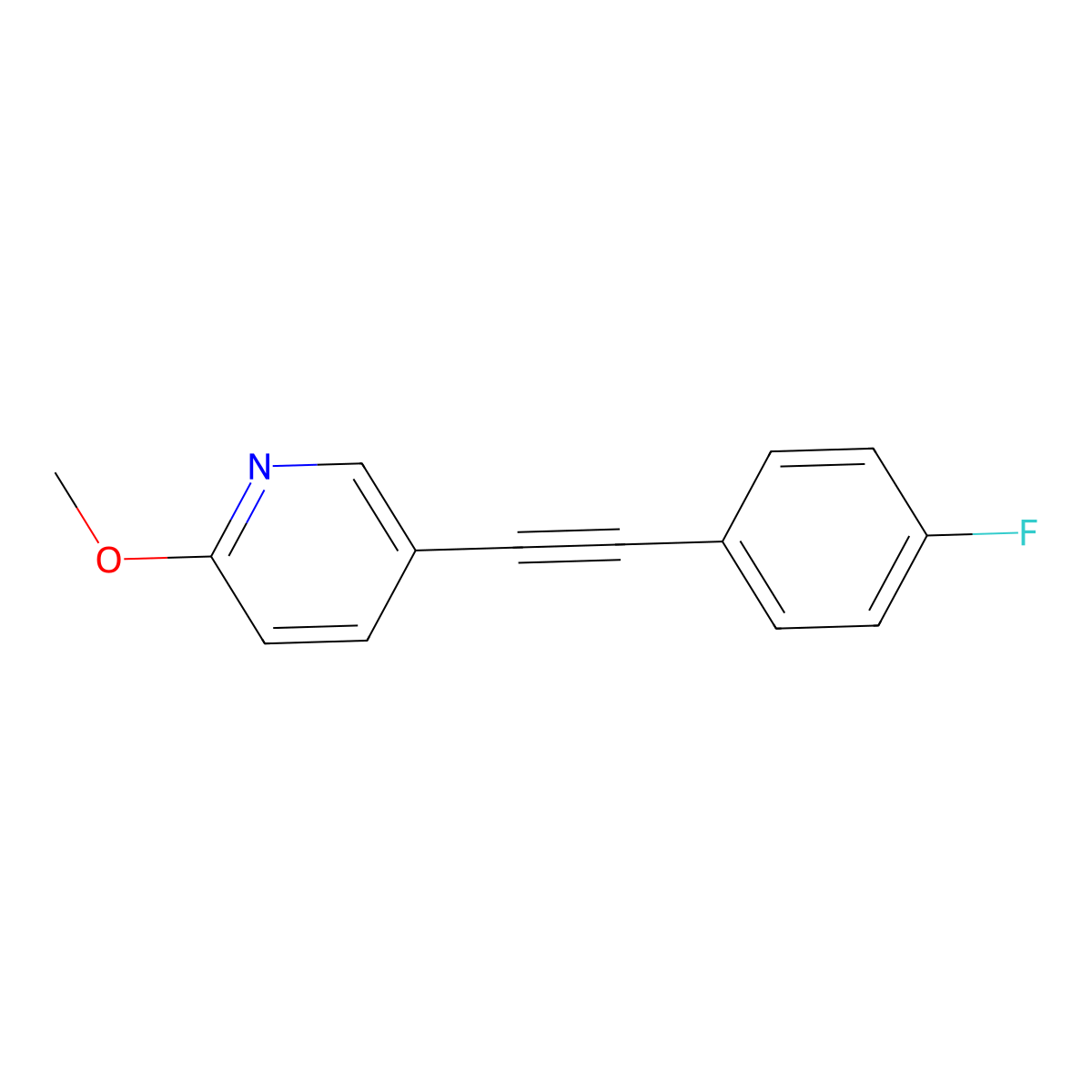 5-[2-(4-Fluorophenyl)ethynyl]-2-methoxypyridine molecular structure, CAS 663955-60-0