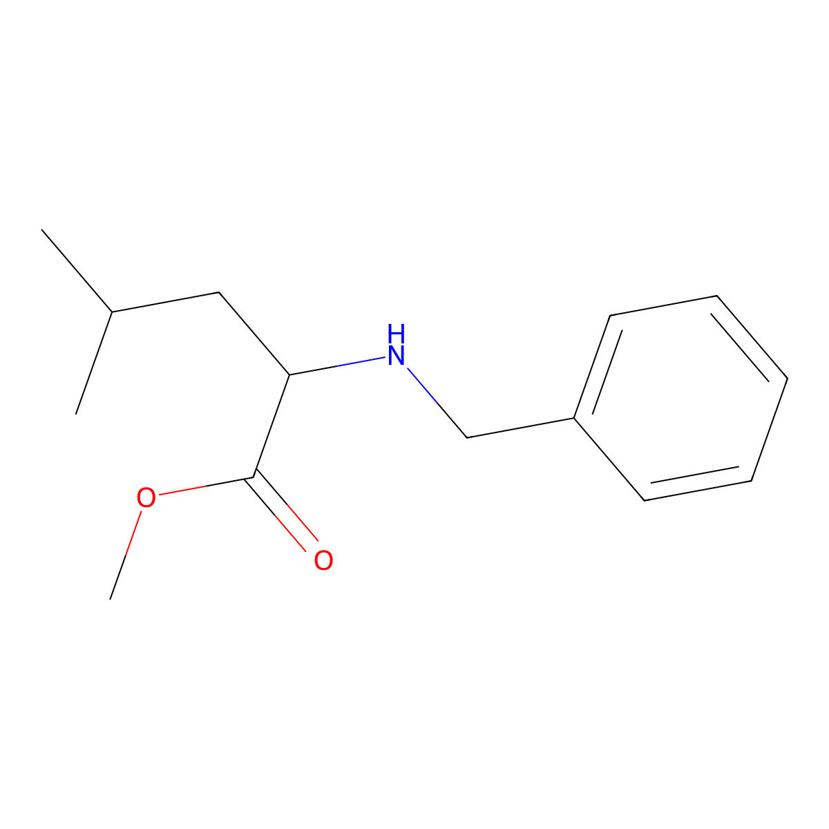 Methyl 2-(benzylamino)-4-methylpentanoate molecular structure, CAS 66399-70-0