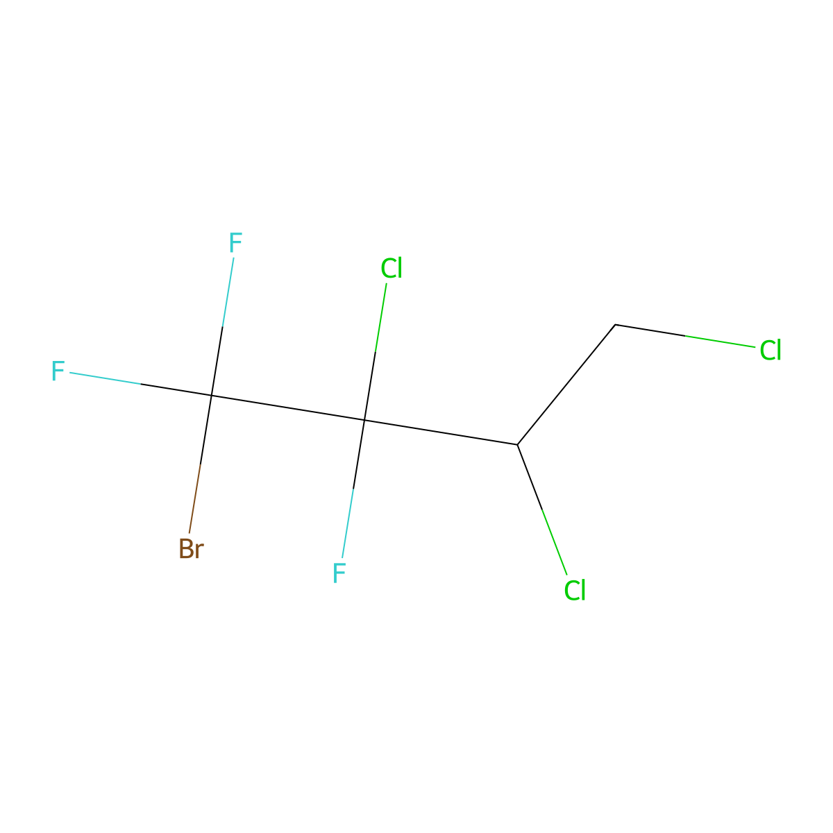 1-Bromo-2,3,4-trichloro-1,1,2-trifluorobutane molecular structure, CAS 664-03-9