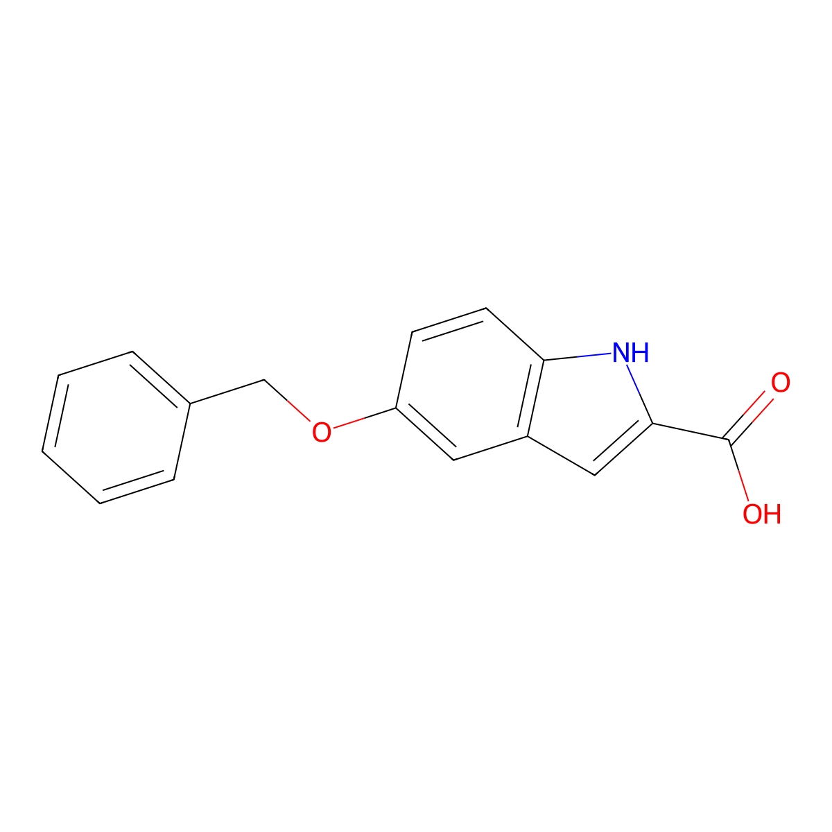 5-(phenylmethoxy)-1H-indole-2-carboxylic acid molecular structure, CAS 6640-09-1