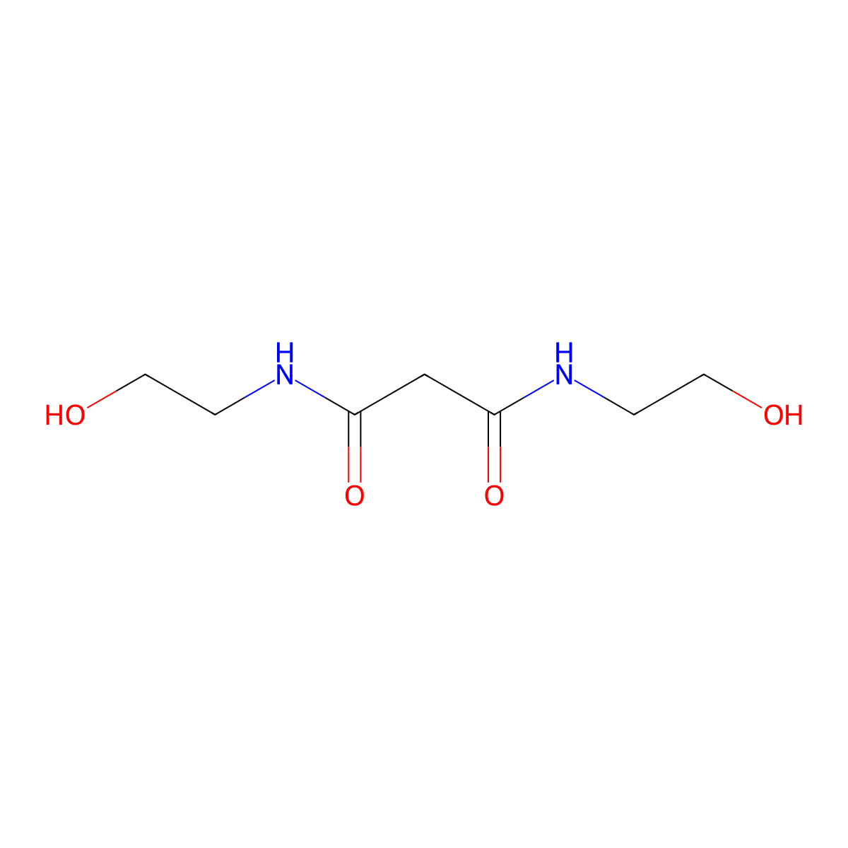 N,N'-bis(2-hydroxyethyl)propanediamide molecular structure, CAS 6640-68-2