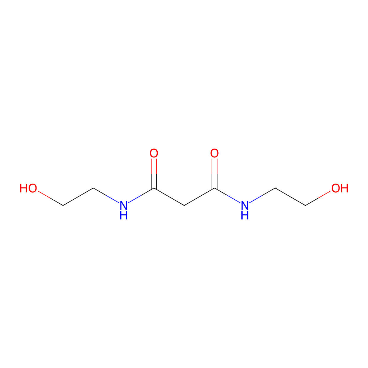 N,N'-bis(2-hydroxyethyl)propanediamide molecular structure, CAS 6640-68-2