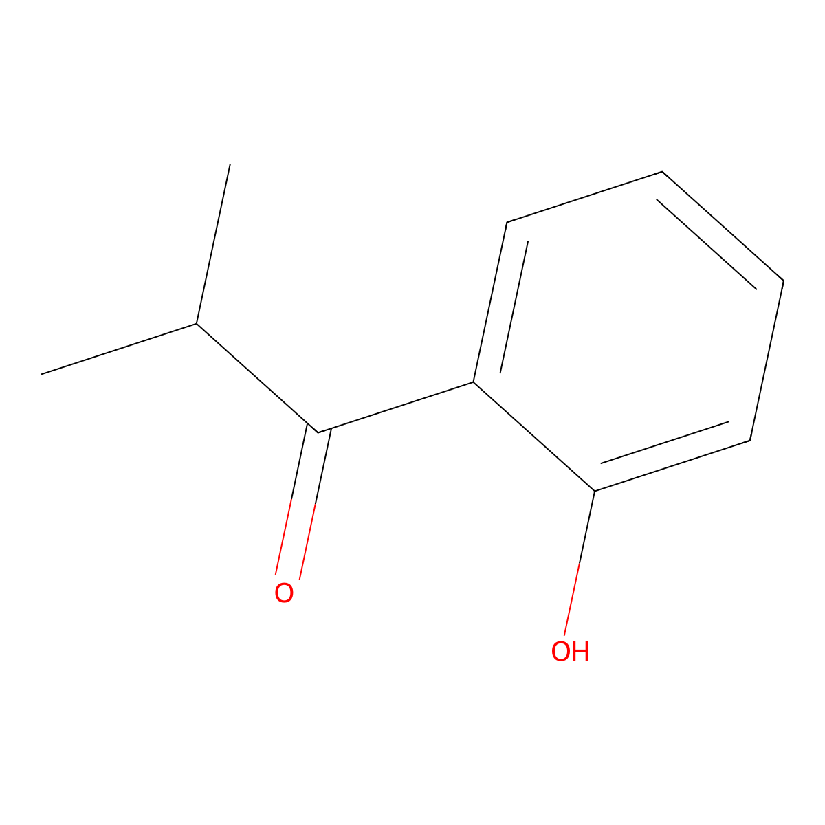 1-(2-Hydroxyphenyl)-2-methyl-1-propanone molecular structure, CAS 6640-69-3