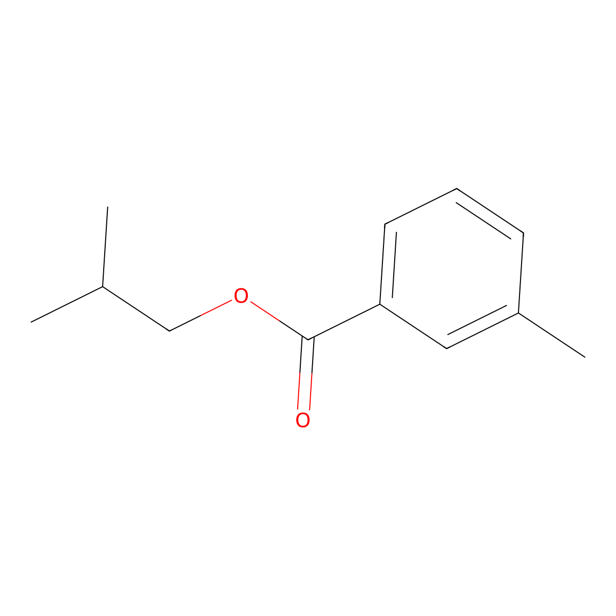 Benzoic acid, 3-methyl-, (2-methylpropyl) ester molecular structure, CAS 6640-78-4