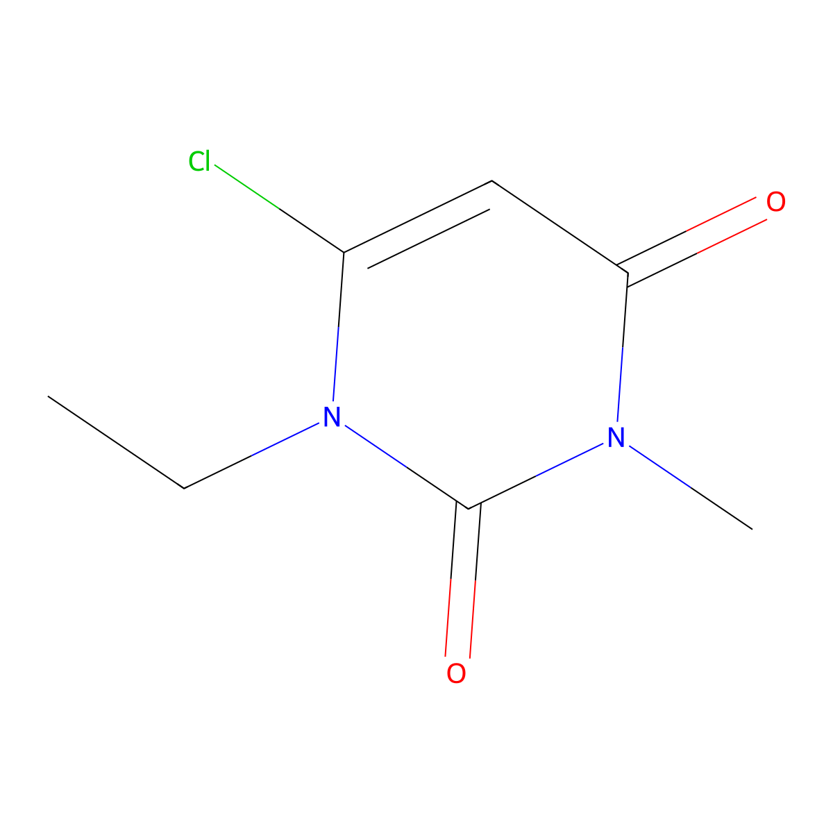 6-chloro-1-ethyl-3-methylpyrimidine-2,4(1H,3H)-dione molecular structure, CAS 66400-13-3