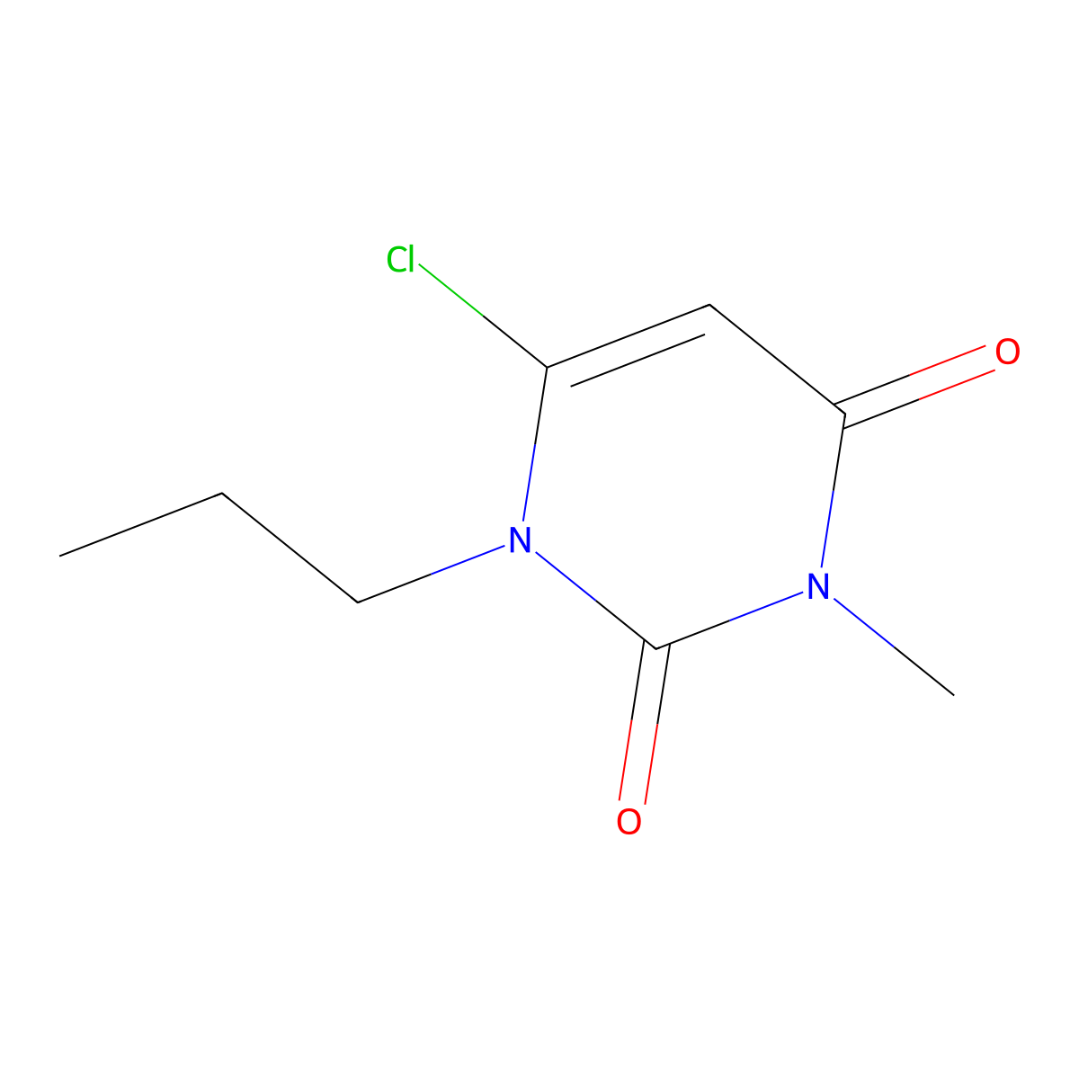 6-Chloro-3-methyl-1-propyl-2,4(1H,3H)-pyrimidinedione molecular structure, CAS 66400-14-4