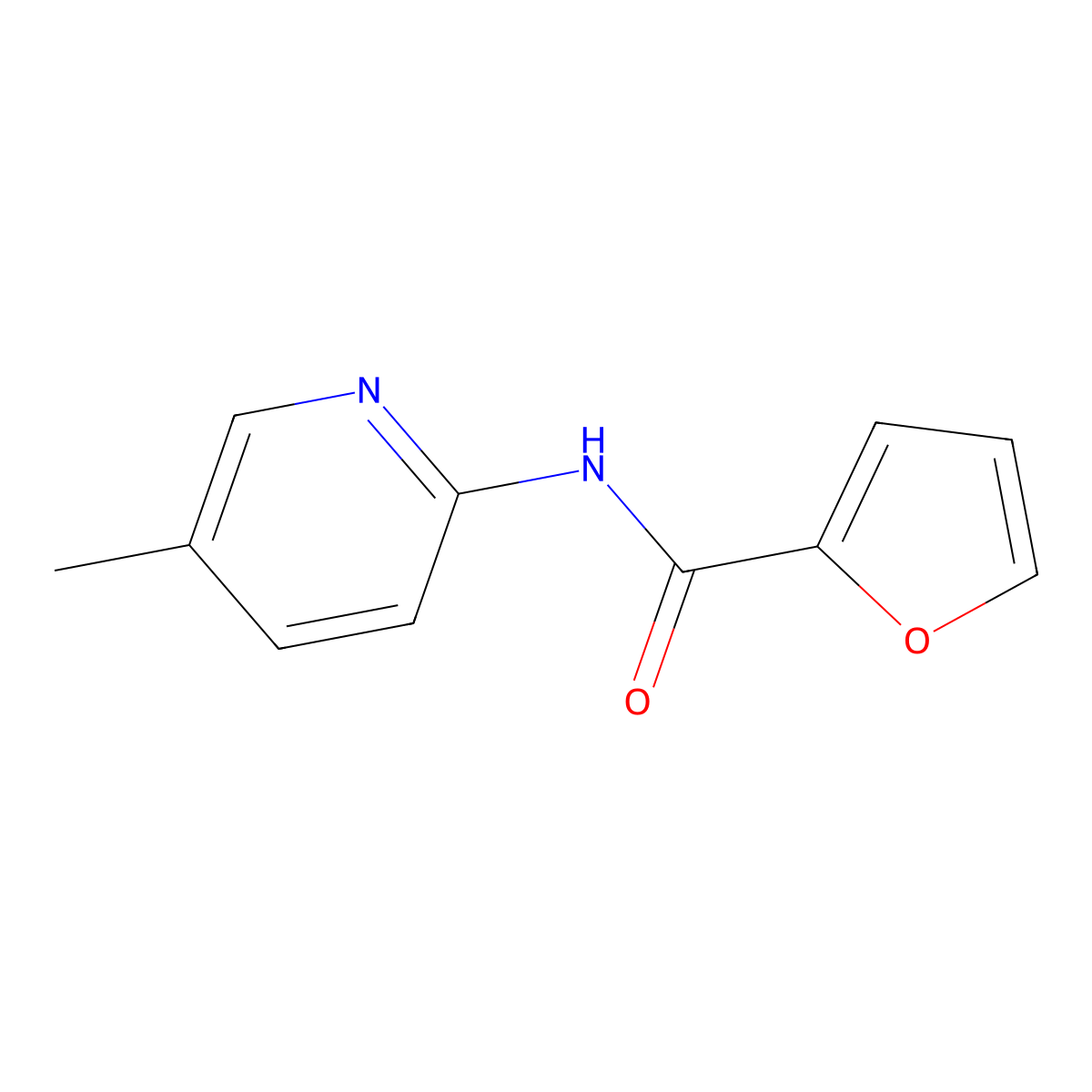 N-(5-methylpyridin-2-yl)furan-2-carboxamide molecular structure, CAS 66401-59-0