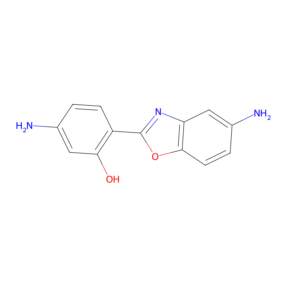 5-Amino-2-(5-aminobenzo[d]oxazol-2-yl)phenol molecular structure, CAS 66401-81-8