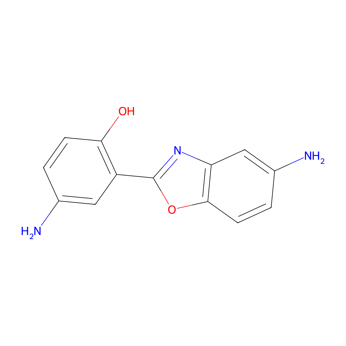 Phenol, 4-amino-2-(5-amino-2-benzoxazolyl)- molecular structure, CAS 66401-83-0