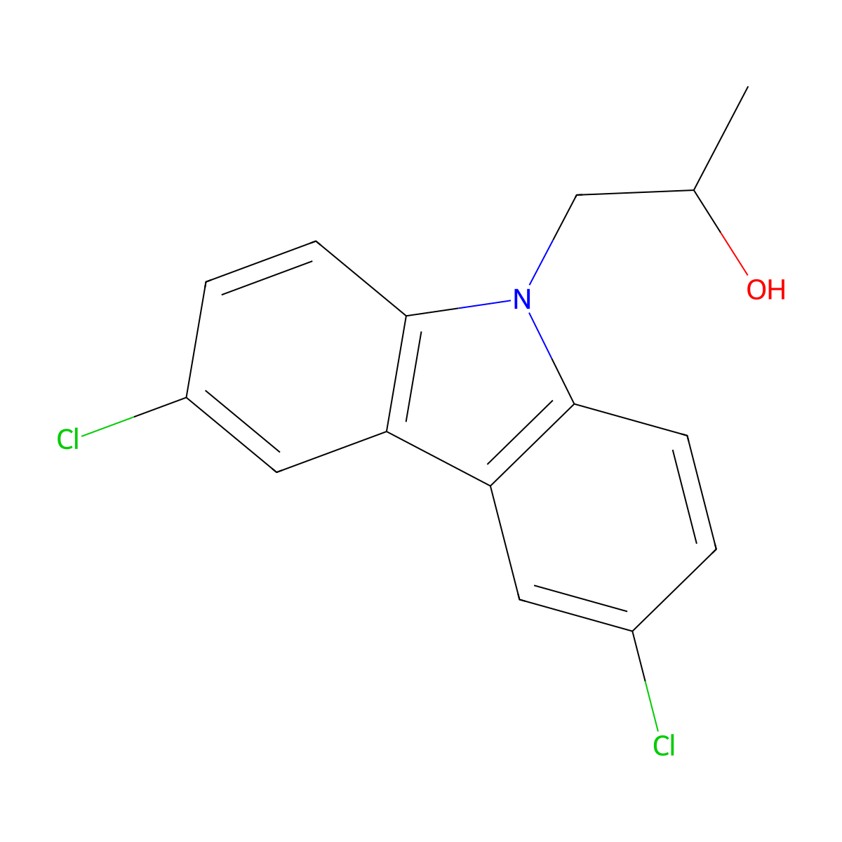 1-(3,6-Dichlorocarbazol-9-yl)propan-2-ol molecular structure, CAS 66404-87-3