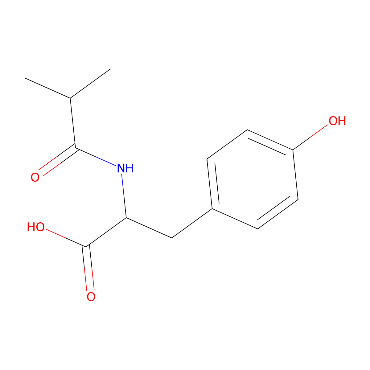 3-(4-Hydroxyphenyl)-2-(2-methylpropanamido)propanoic acid molecular structure, CAS 664081-15-6