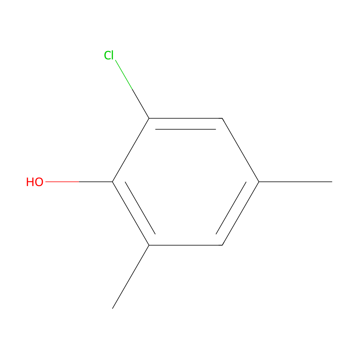 2-Chloro-4,6-dimethylphenol molecular structure, CAS 6641-04-9