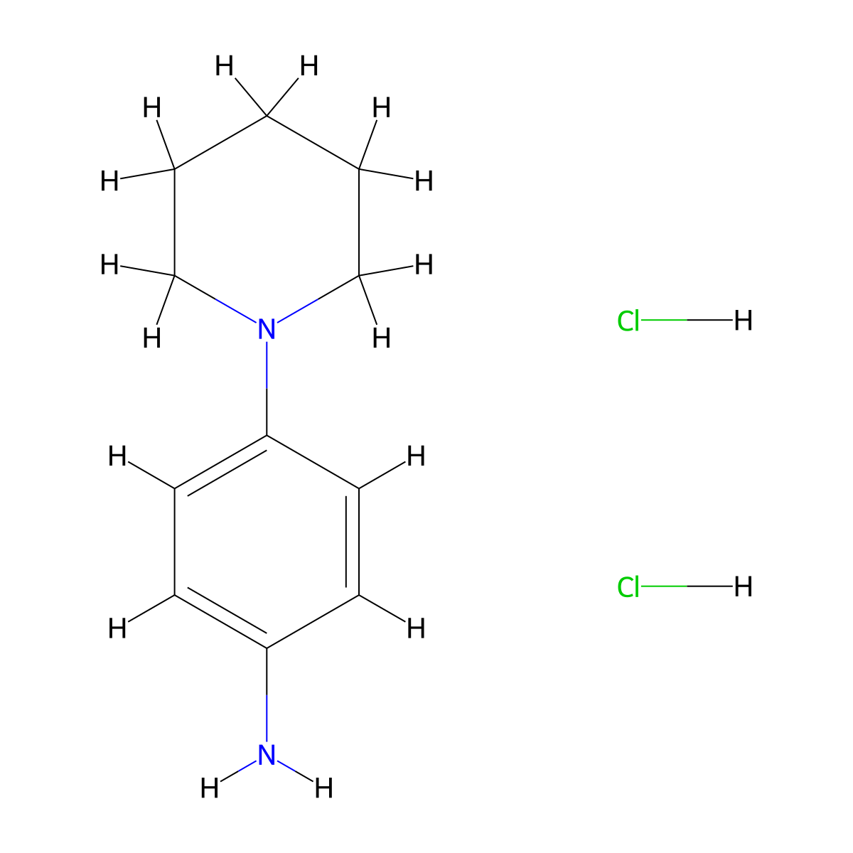 4-(Piperidin-1-yl)aniline dihydrochloride molecular structure, CAS 6641-28-7