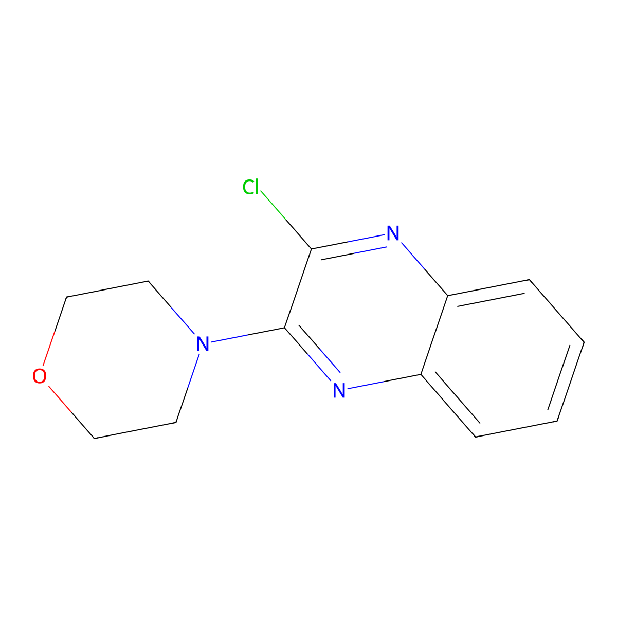 2-Chloro-3-(morpholin-4-yl)quinoxaline molecular structure, CAS 6641-44-7