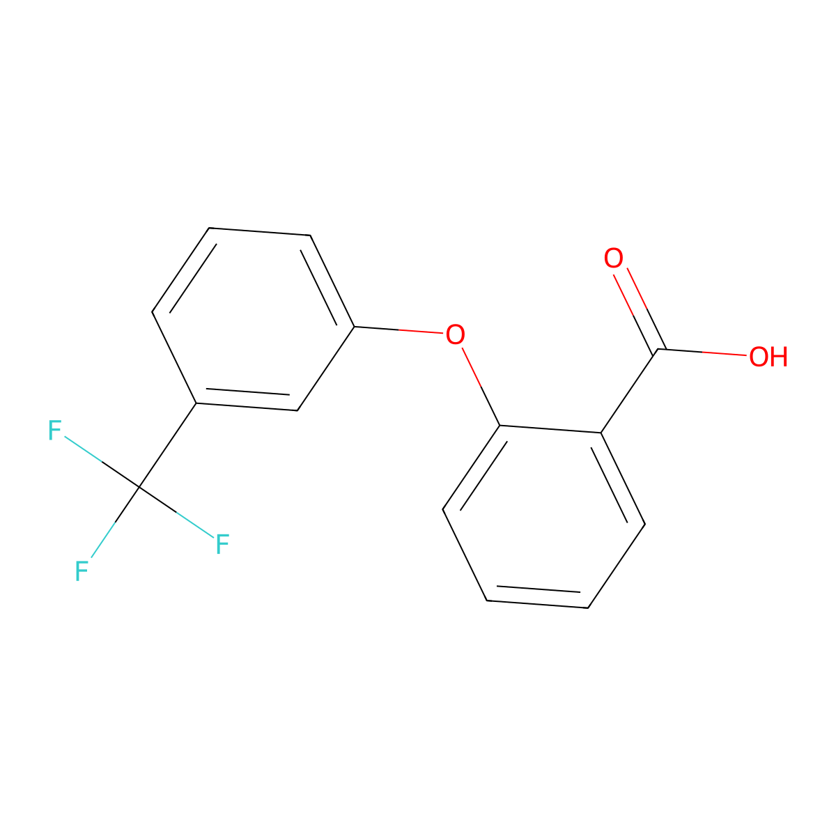 2-[3-(Trifluoromethyl)phenoxy]benzoic acid molecular structure, CAS 6641-59-4