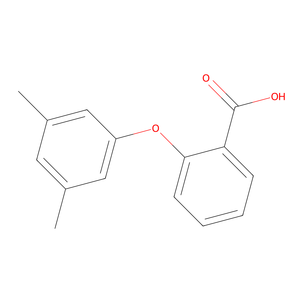 2-(3,5-Dimethylphenoxy)benzoic acid molecular structure, CAS 6641-60-7