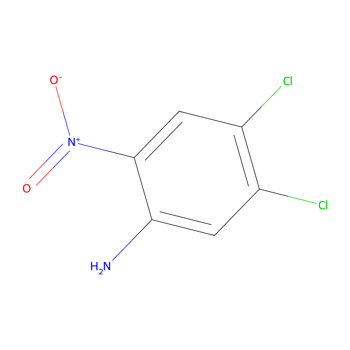 4,5-Dichloro-2-nitroaniline molecular structure, CAS 6641-64-1