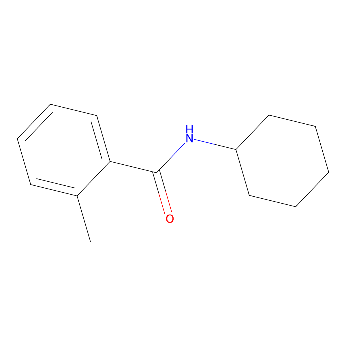 N-cyclohexyl-2-methylbenzamide molecular structure, CAS 6641-67-4