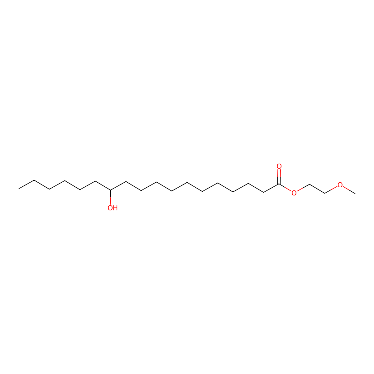 2-Methoxyethyl 12-hydroxyoctadecanoate molecular structure, CAS 6641-84-5