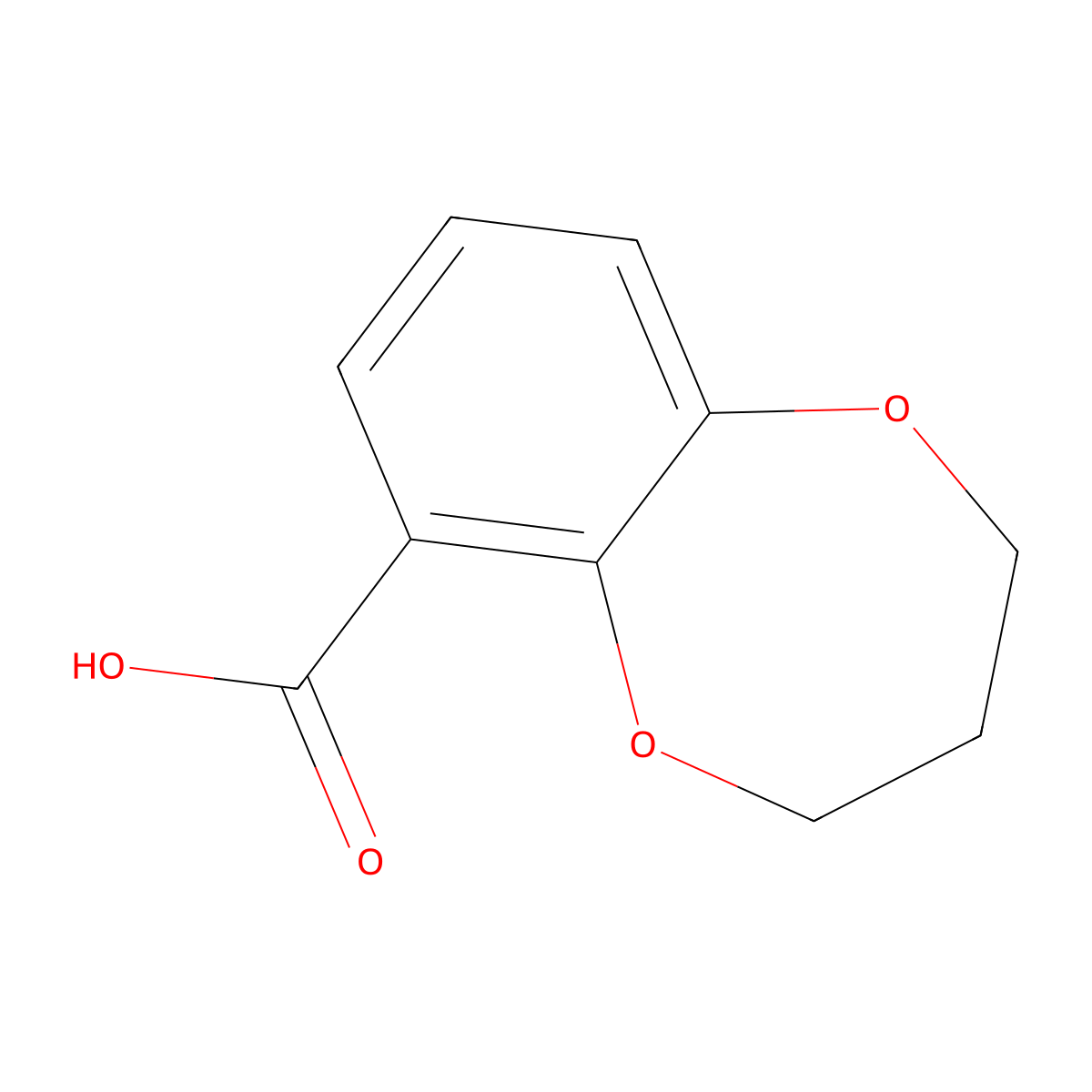 3,4-dihydro-2H-benzo-1,5-dioxepin-6-carboxylic acid molecular structure, CAS 66410-67-1