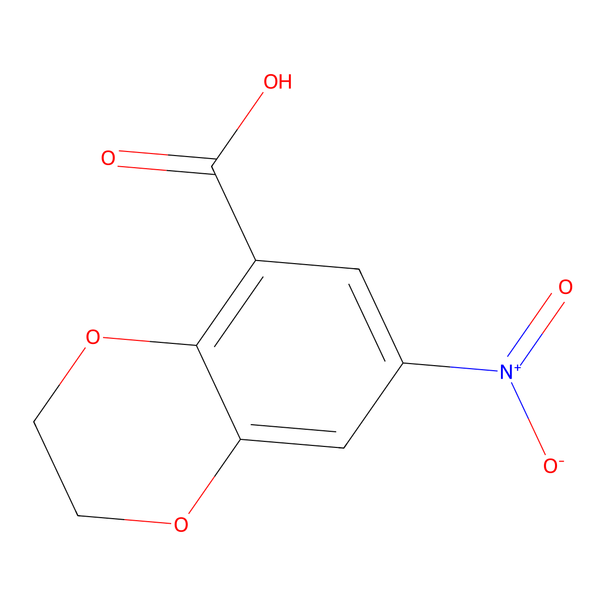 7-Nitro-2,3-dihydro-1,4-benzodioxine-5-carboxylic acid molecular structure, CAS 66410-87-5