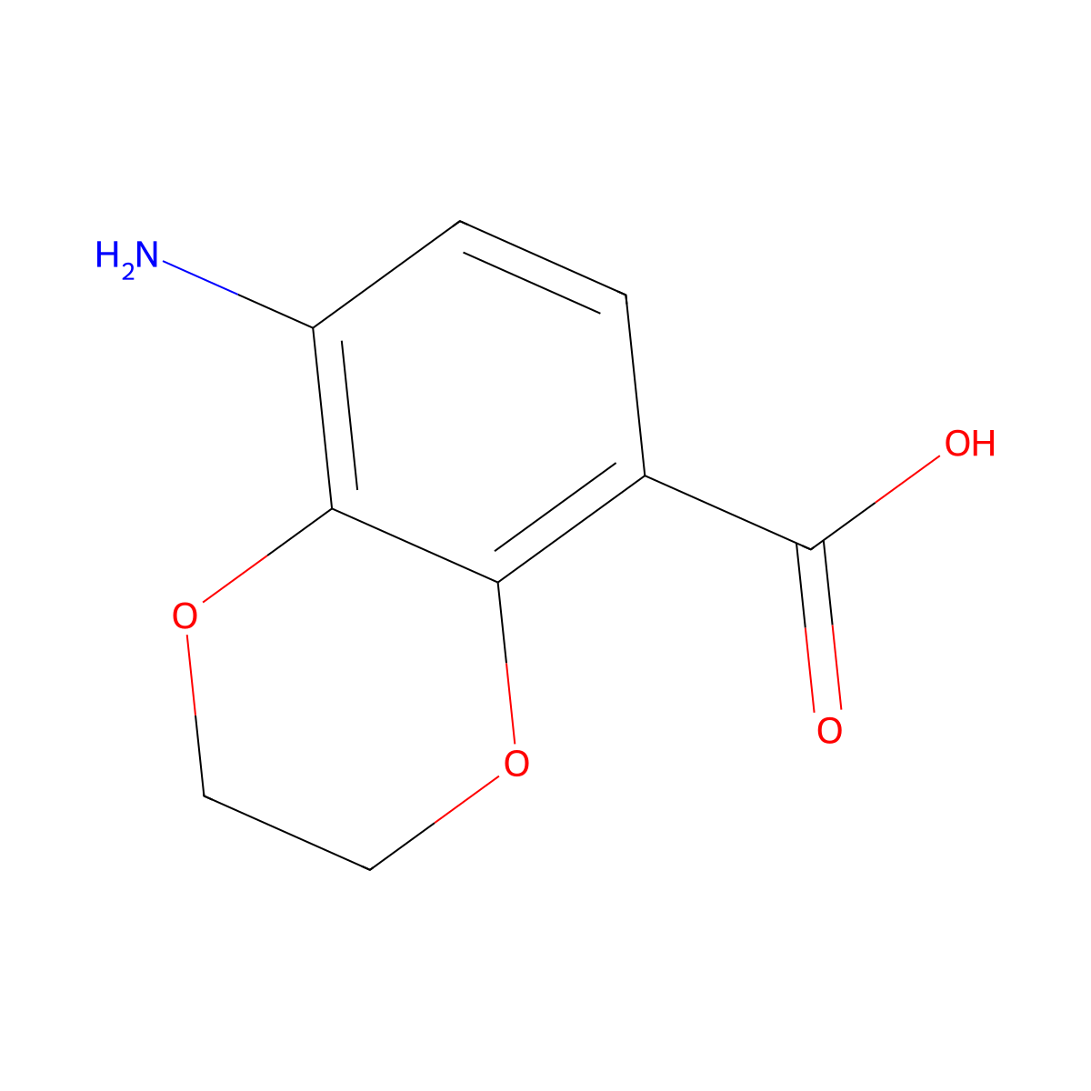 8-Amino-2,3-dihydrobenzo[b][1,4]dioxine-5-carboxylic acid molecular structure, CAS 66411-22-1