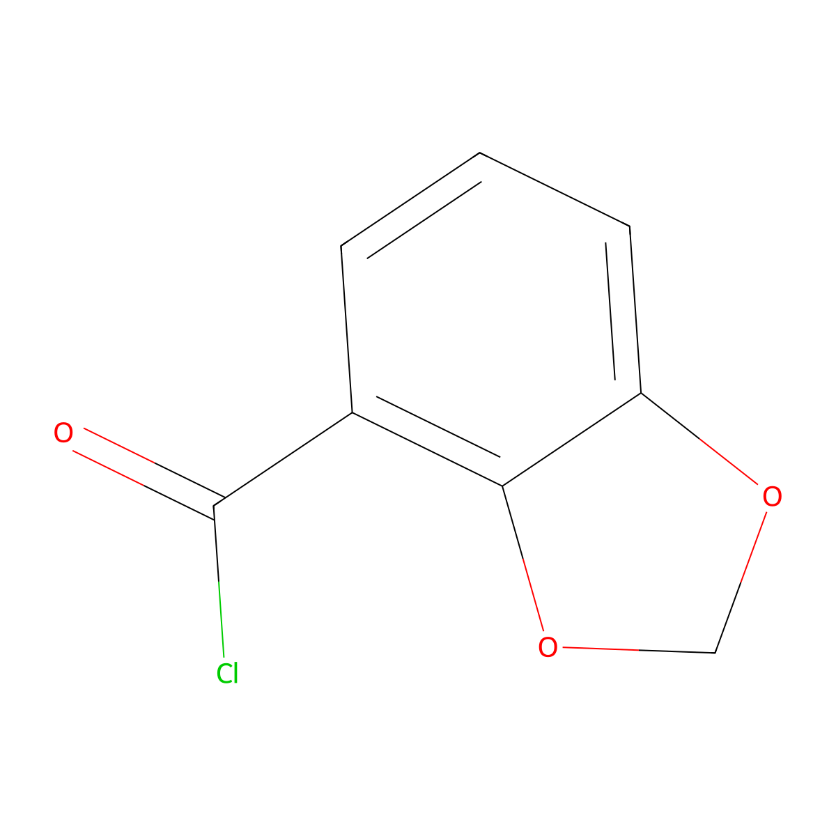 1,3-Dioxaindane-4-carbonyl chloride molecular structure, CAS 66411-55-0