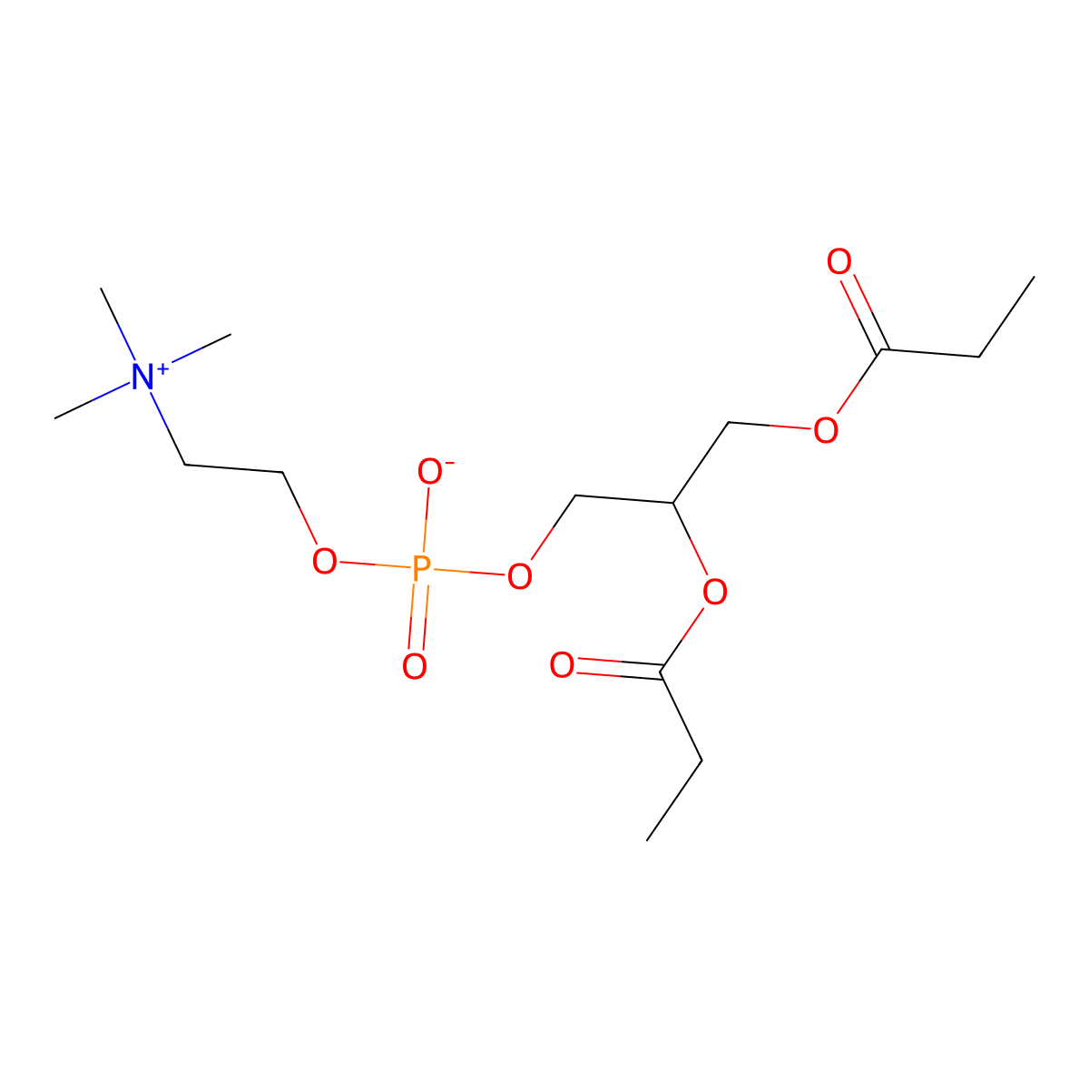 1,2-Dipropionyl-sn-glycero-3-phosphocholine molecular structure, CAS 66414-33-3