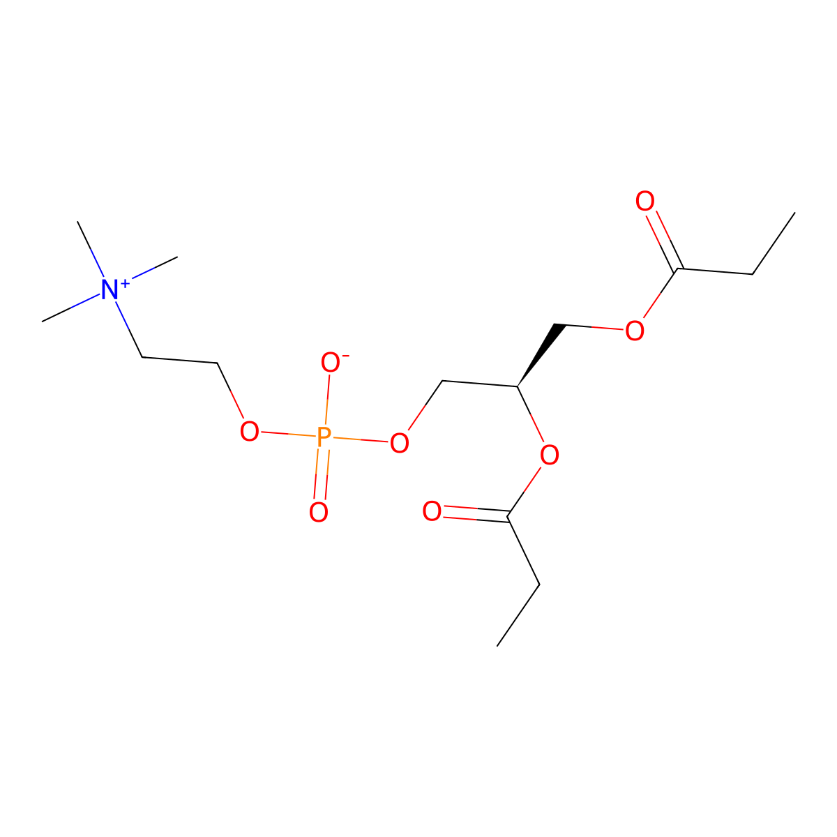 1,2-Dipropionyl-sn-glycero-3-phosphocholine molecular structure, CAS 66414-33-3
