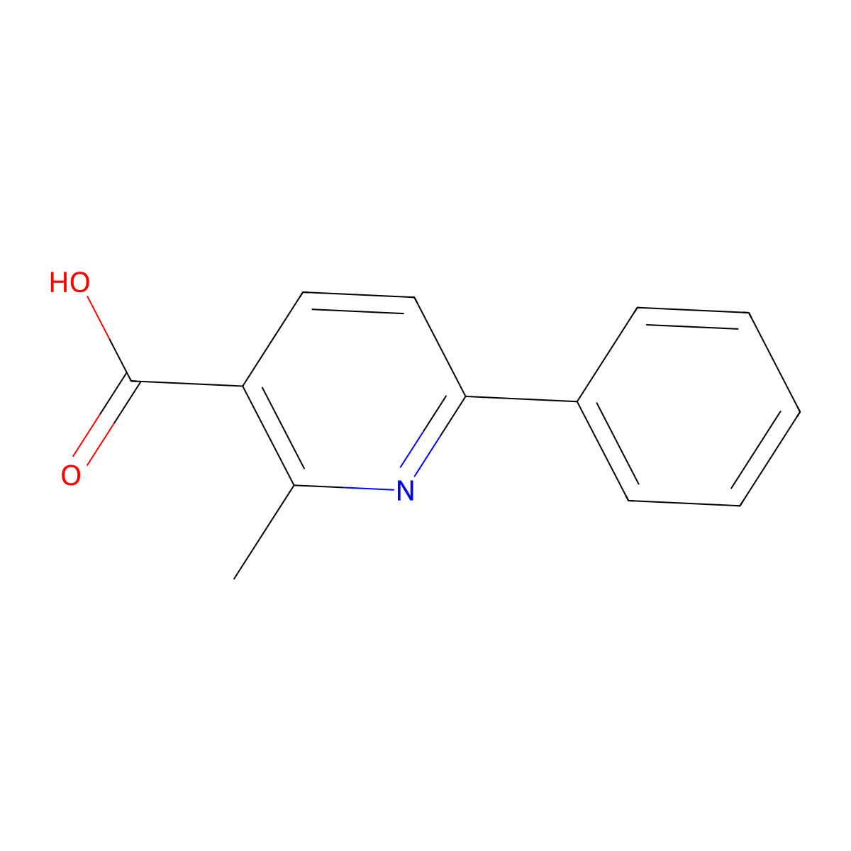 2-Methyl-6-phenylpyridine-3-carboxylic acid molecular structure, CAS 66416-49-7