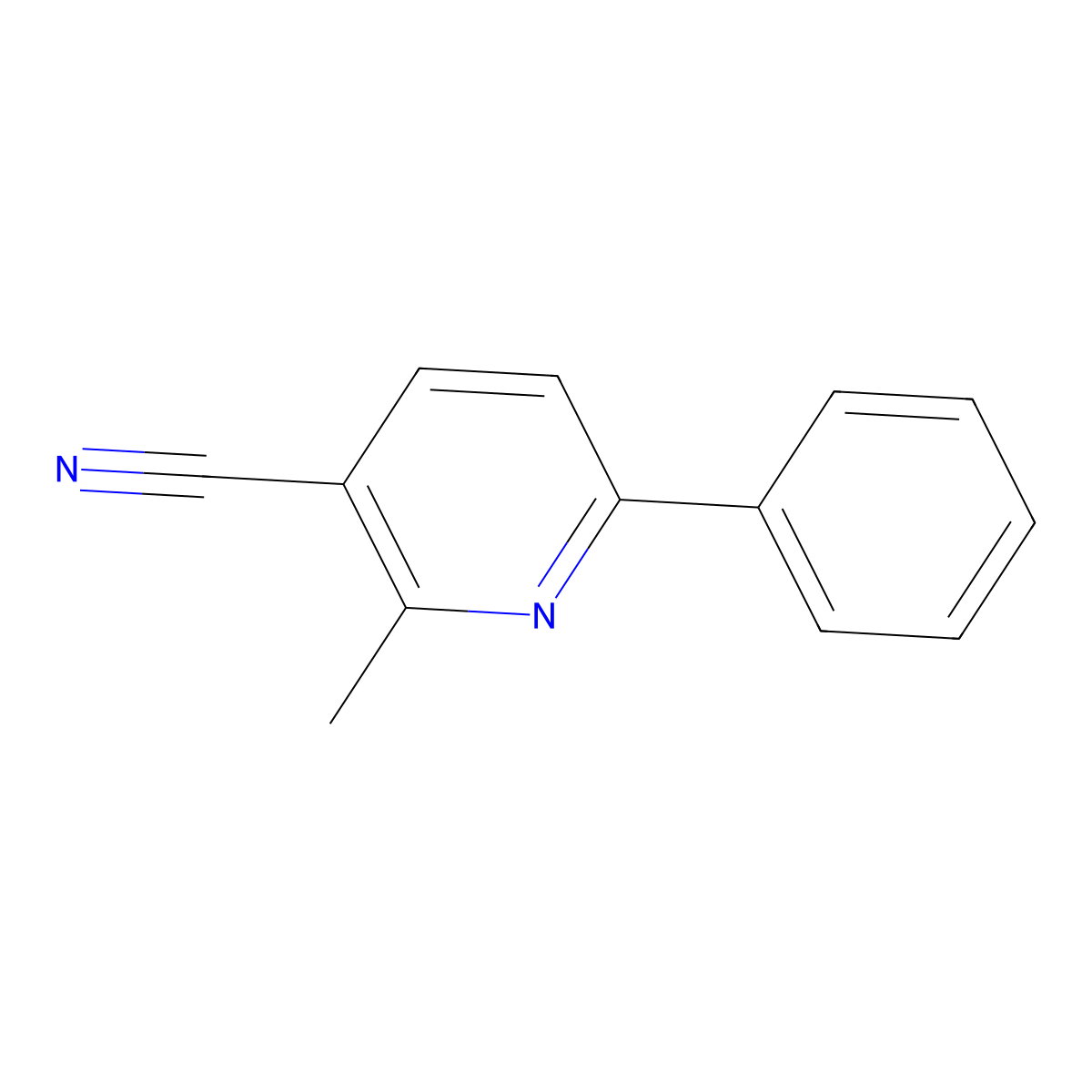 2-Methyl-6-phenylnicotinonitrile molecular structure, CAS 66416-52-2