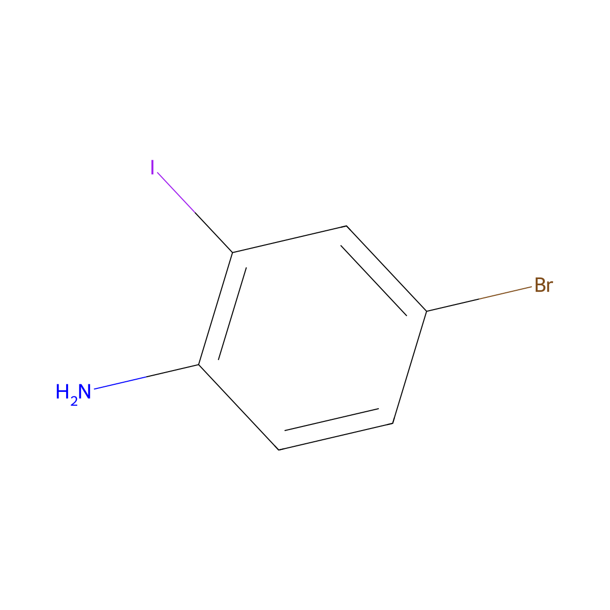 4-Bromo-2-iodoaniline molecular structure, CAS 66416-72-6