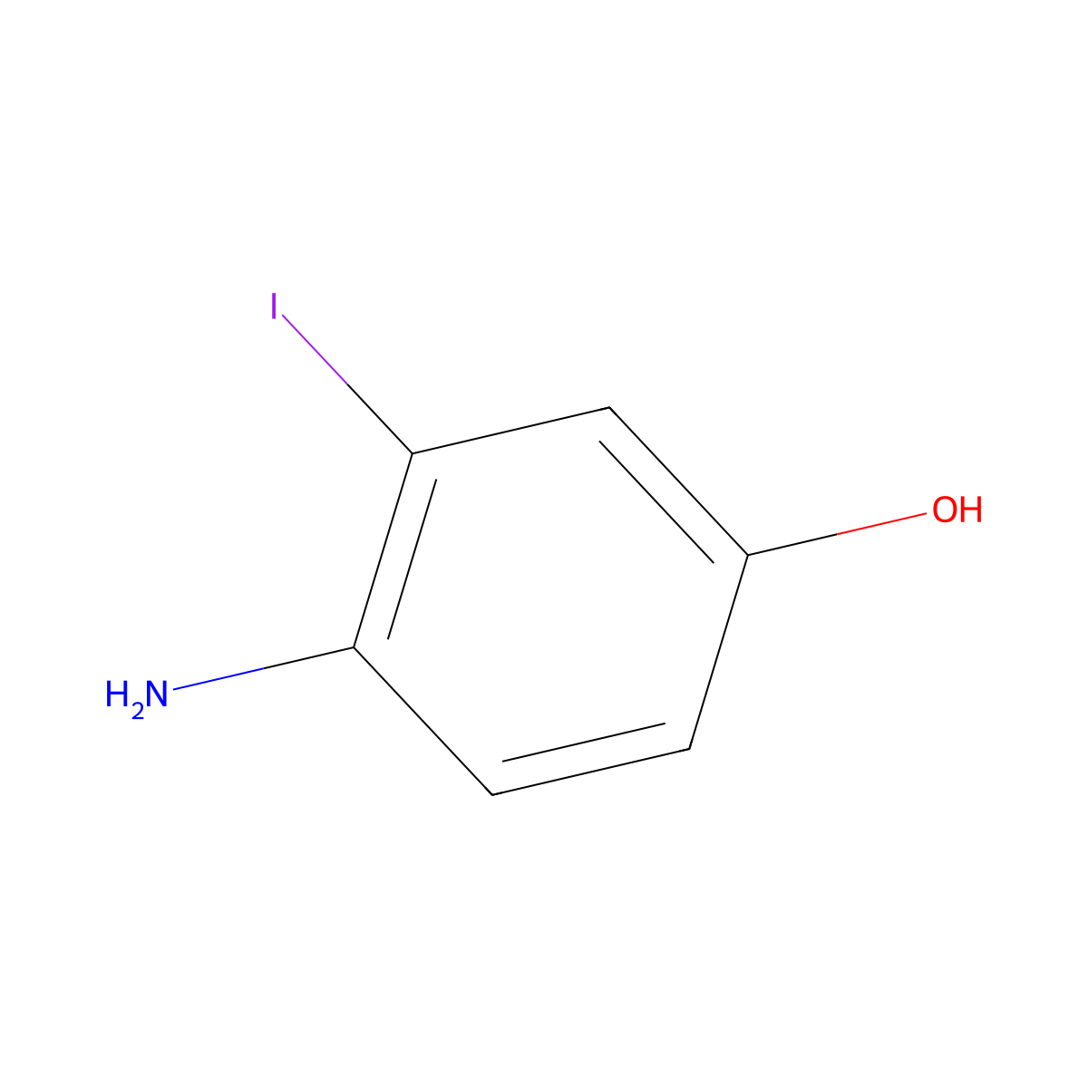 4-Amino-3-iodophenol molecular structure, CAS 66416-73-7