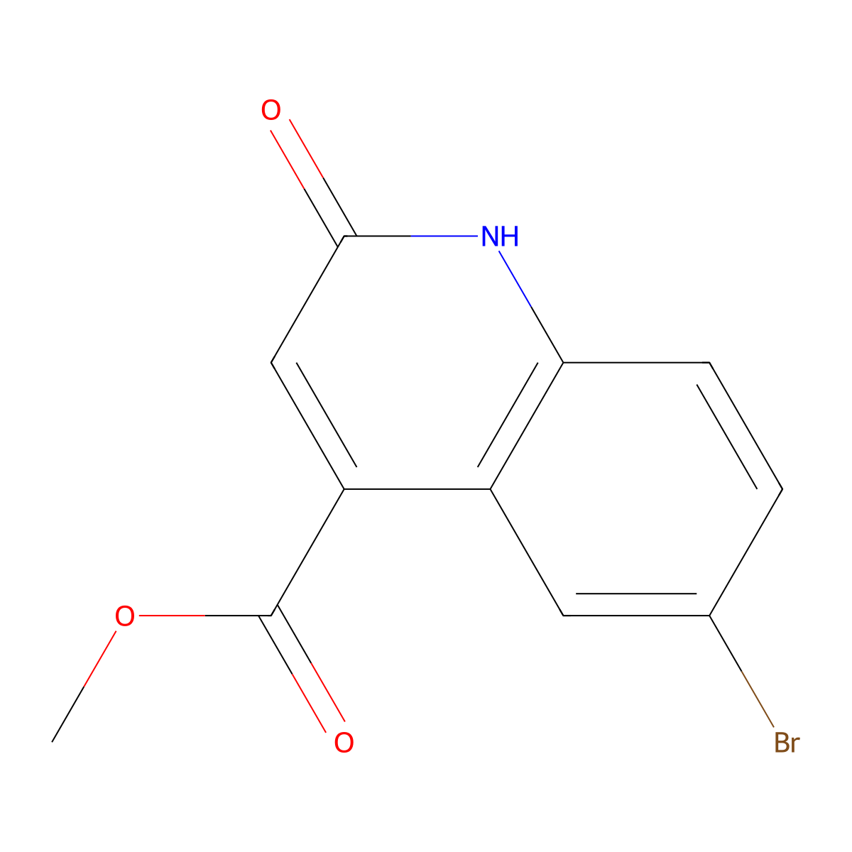 Methyl 6-bromo-2-hydroxyquinoline-4-carboxylate molecular structure, CAS 66416-74-8