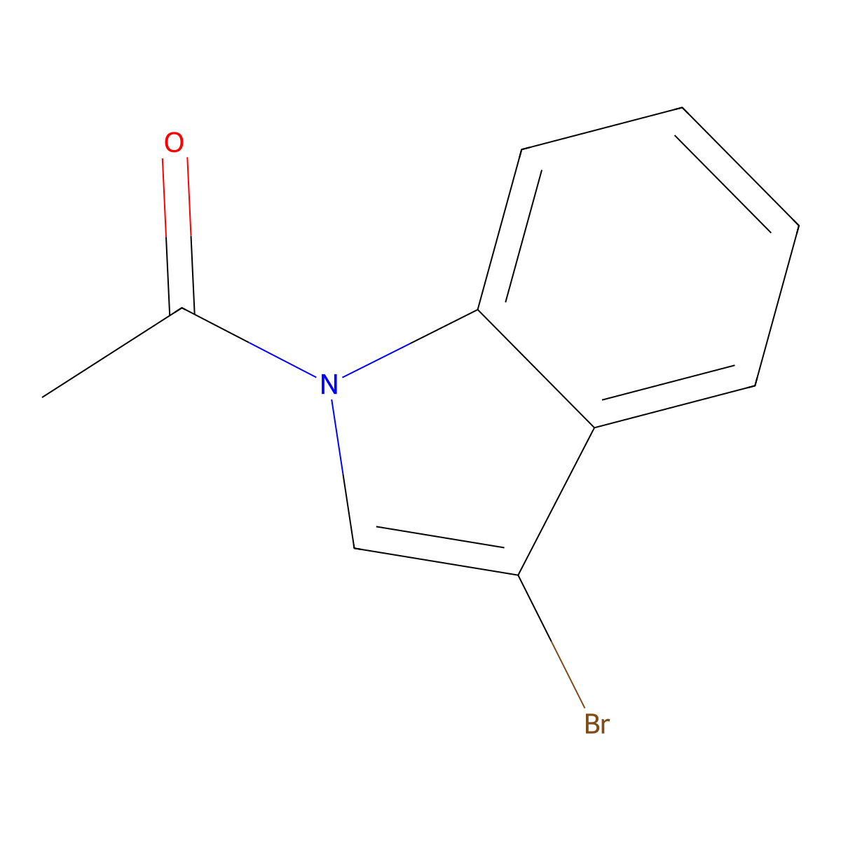 1-(3-Bromo-1H-indol-1-yl)ethan-1-one molecular structure, CAS 66417-73-0