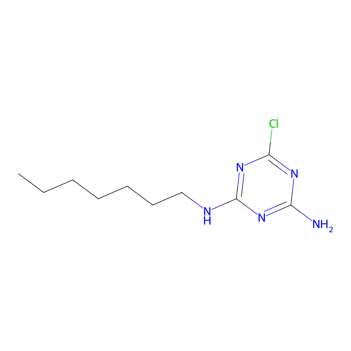 6-Chloro-N2-heptyl-1,3,5-triazine-2,4-diamine molecular structure, CAS 6642-22-4