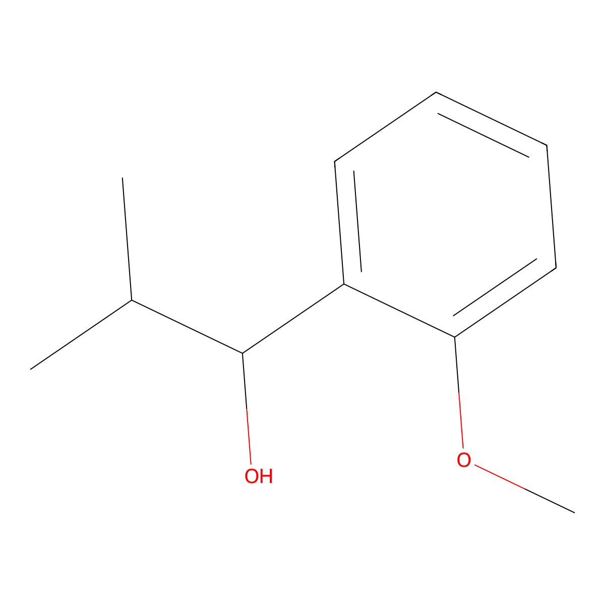 1-(2-Methoxyphenyl)-2-methylpropan-1-ol molecular structure, CAS 6642-39-3