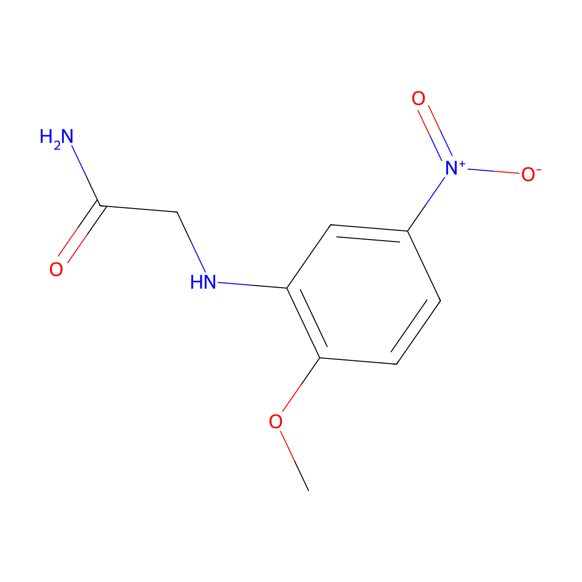 N~2~-(2-Methoxy-5-nitrophenyl)glycinamide molecular structure, CAS 66422-90-0