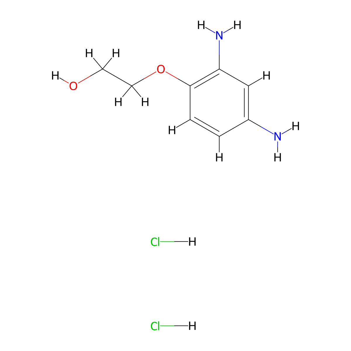 2-(2',4'-Diaminophenoxy)ethanol dihydrochloride molecular structure, CAS 66422-95-5