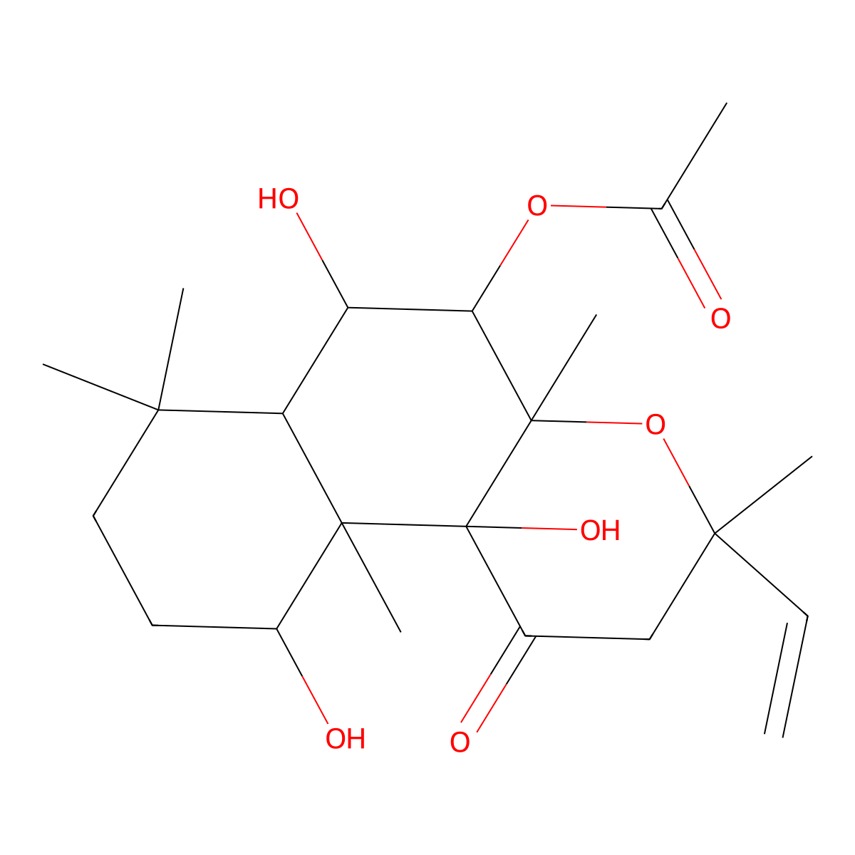 6,10,10b-Trihydroxy-3,4a,7,7,10a-pentamethyl-1-oxo-3-vinyldodecahydro-1H-benzo(f)chromen-5-yl acetate molecular structure, CAS 66428-89-5
