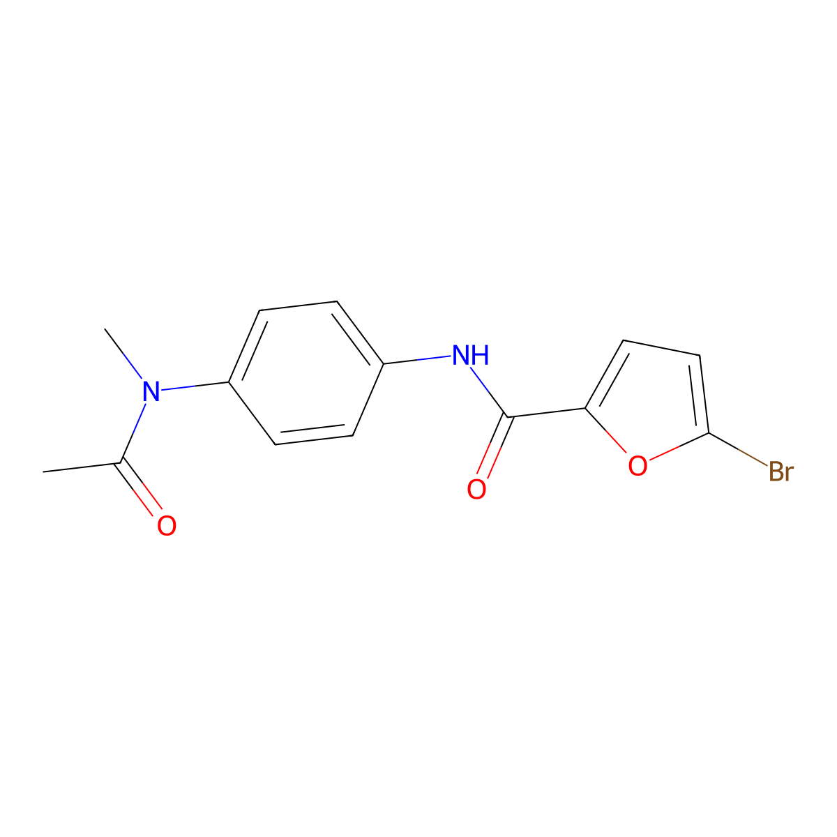 N-{4-[acetyl(methyl)amino]phenyl}-5-bromo-2-furamide molecular structure, CAS 6643-02-3