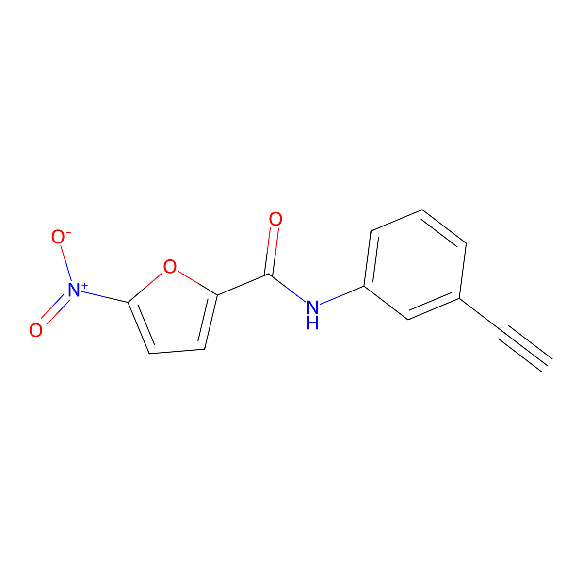N-(3-ethynylphenyl)-5-nitrofuran-2-carboxamide molecular structure, CAS 664303-07-5