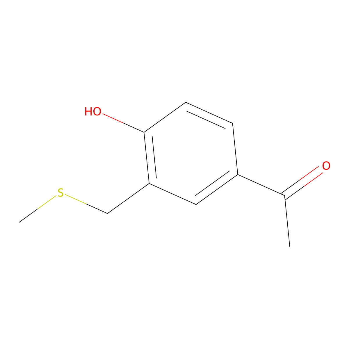 1-(4-Hydroxy-3-((methylthio)methyl)phenyl)ethan-1-one molecular structure, CAS 664303-70-2