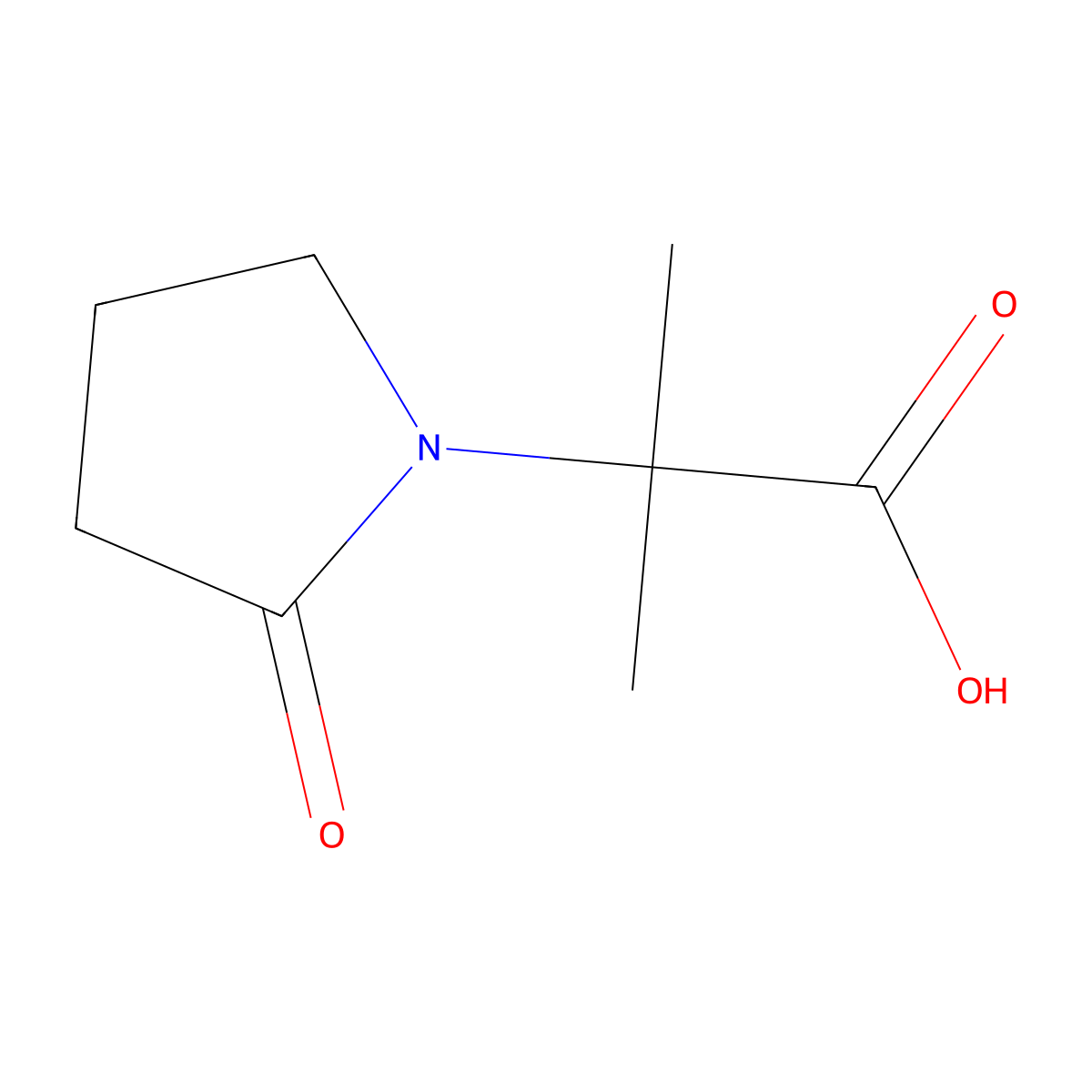 2-Methyl-2-(2-oxopyrrolidin-1-yl)propionic acid molecular structure, CAS 664305-21-9