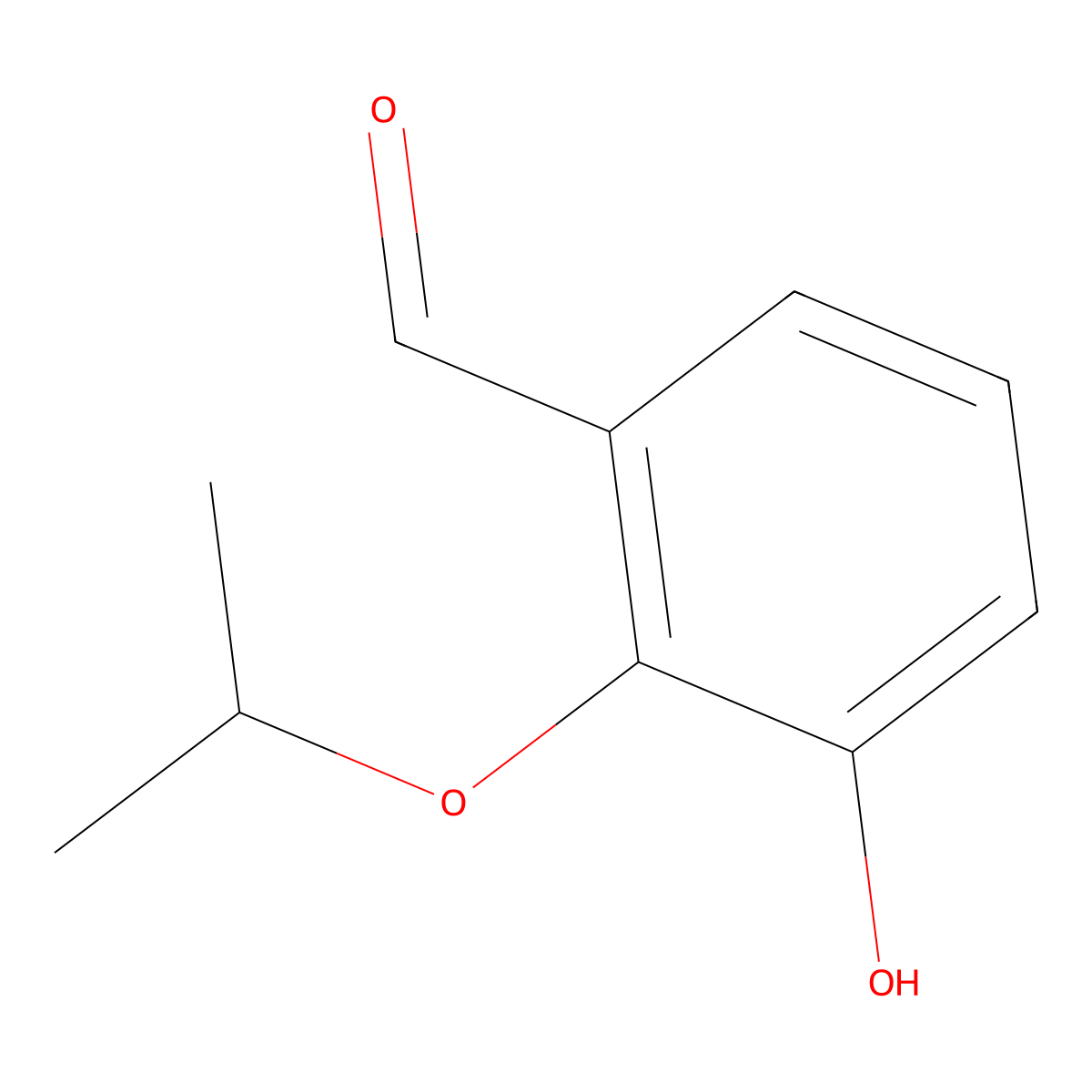 Benzaldehyde, 3-hydroxy-2-(1-methylethoxy)- molecular structure, CAS 664306-48-3