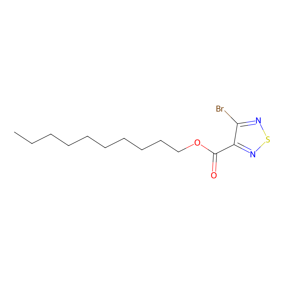 Decyl 4-bromo-1,2,5-thiadiazole-3-carboxylate molecular structure, CAS 664307-46-4
